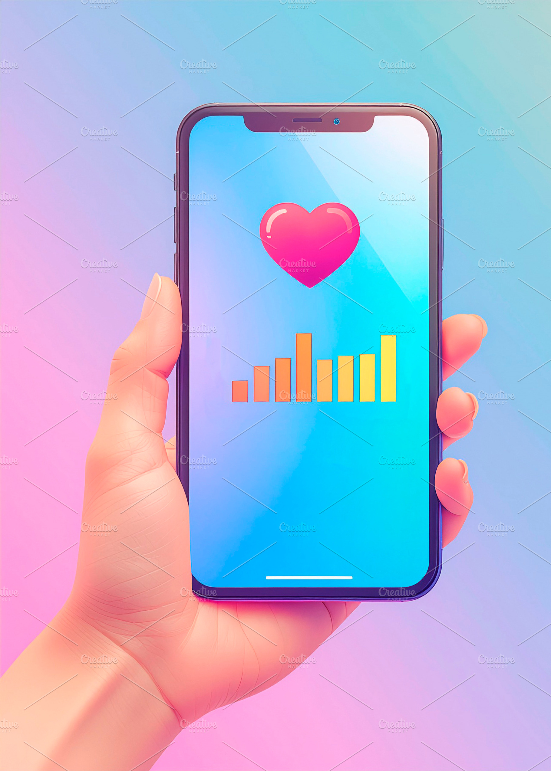 Smartphone displaying wellness tracking application, a Photo by DanFLCreativo