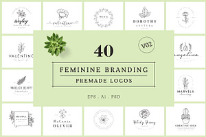 Feminine Branding Premade Logos V02