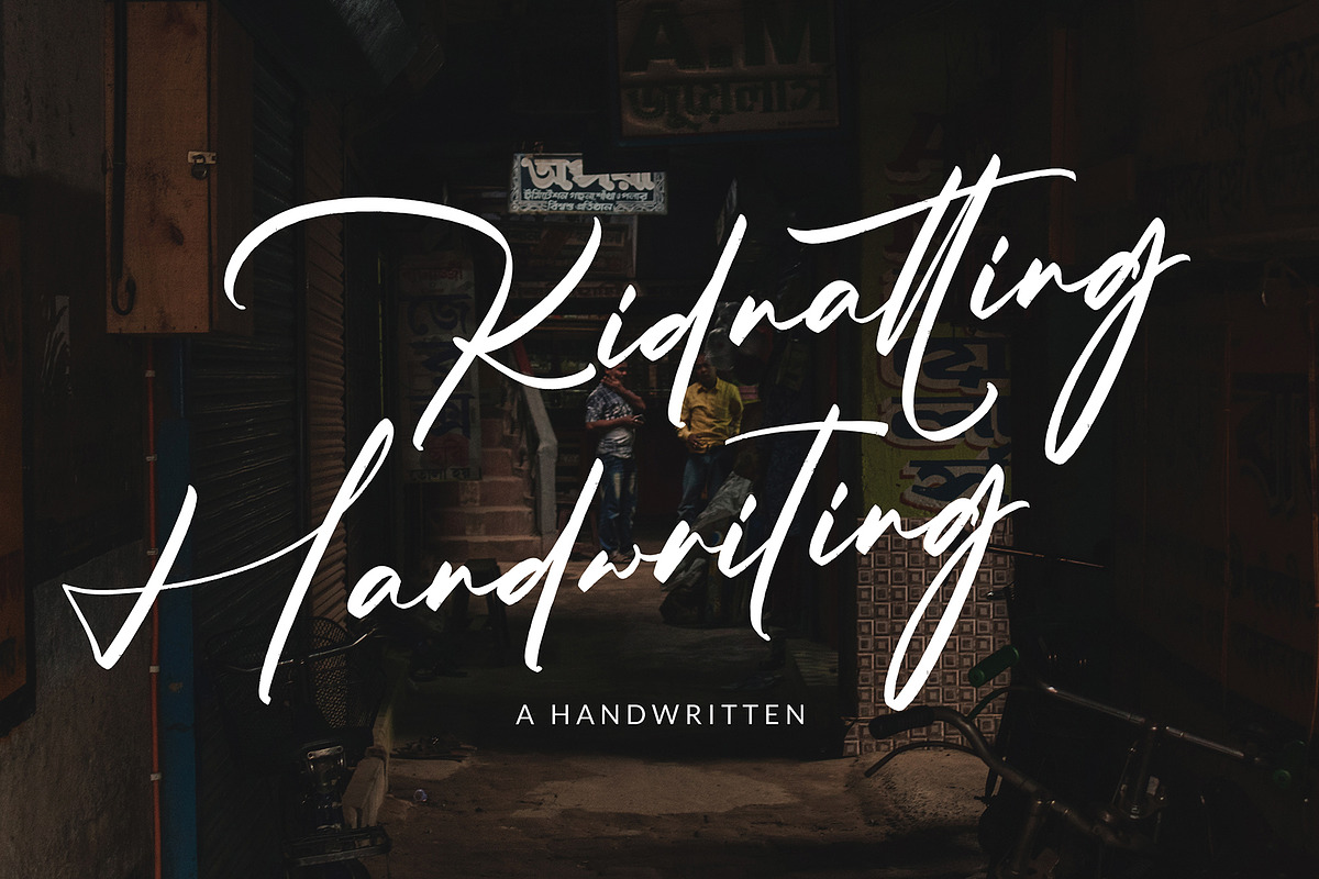 Kidnatting, a Script Font by pineungtype (Photo 1 of 10)