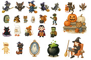Watercolor Halloween Clipart Bundle, a Seasonal Illustration by GeoWander (Thumbnail 2 of 3)