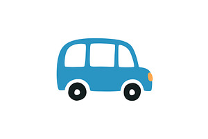 Car side view. Blue auto. Wheel, a Texture Illustration by Nadzin