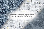 Winter House Christmas Digital Paper, a Pattern Graphic by Artmanata (Thumbnail 5 of 10)