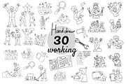 work people hand drawn set, a Person Illustration by foxndeer (Thumbnail 1 of 4)