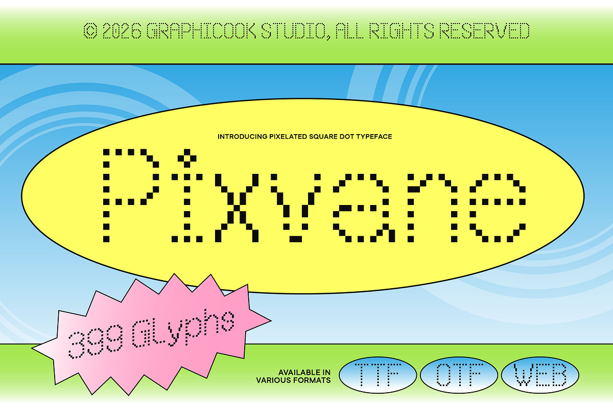Pixvane, a Sans Serif Font by graphicook (Photo 1 of 10)