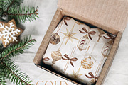 Gold Christmas Watercolor Clipart, a Decorative Illustration by Beigetime (Thumbnail 2 of 18)