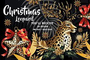 Glitter Leopard Christmas Sublimatio, an Illustration by CreationArt (Thumbnail 1 of 6)