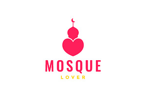 Mosque Love Place Pray God Logo