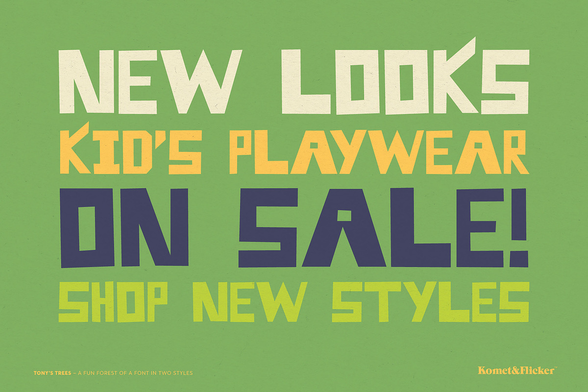 Tony's Trees - A Fun Forest Font!, a Sans Serif Font by Komet & Flicker (Photo 9 of 14)