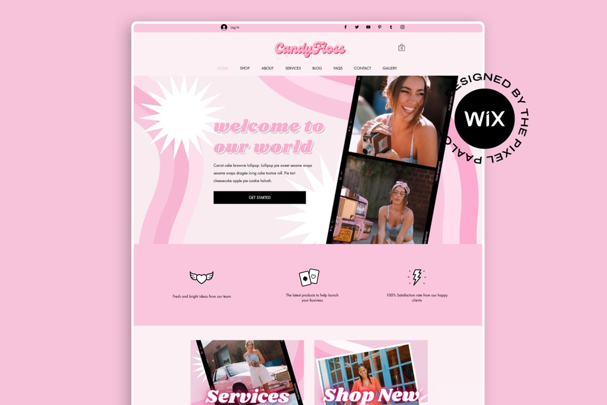 Wix Website Template -Retro Candy, a Wix Template by The Pixel Palace (Photo 1 of 9)