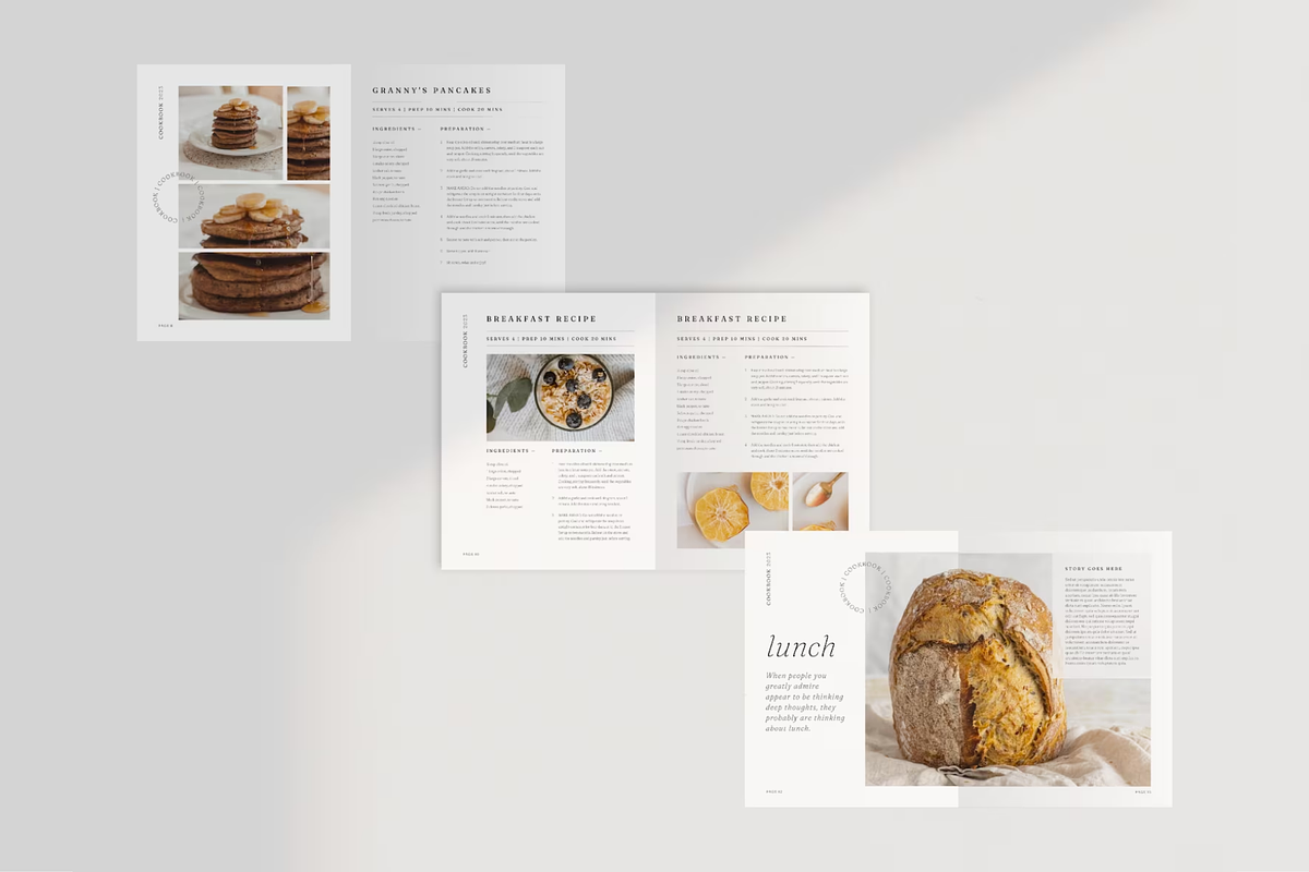 Minimal Cookbook Template Canva, a Marketing Template by frommakertomaker (Photo 3 of 9)