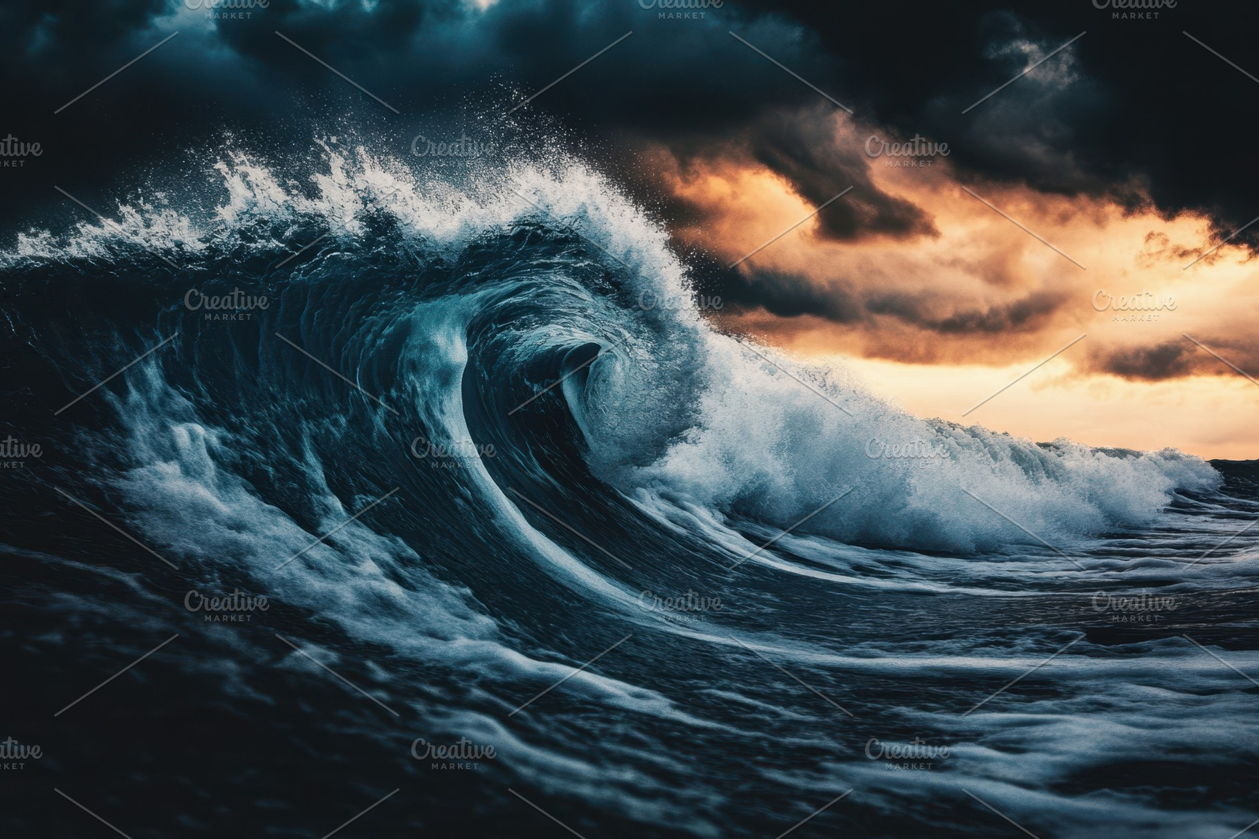 Ocean wave crashes powerfully under, a Photo by Iftikhar Alam