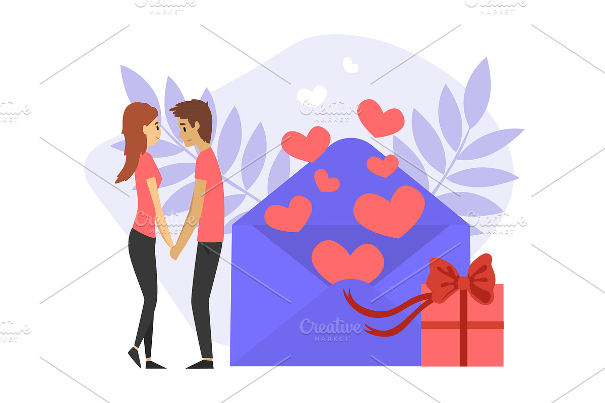 Loving Couple of Man and Woman, a Person Illustration by TopVectors