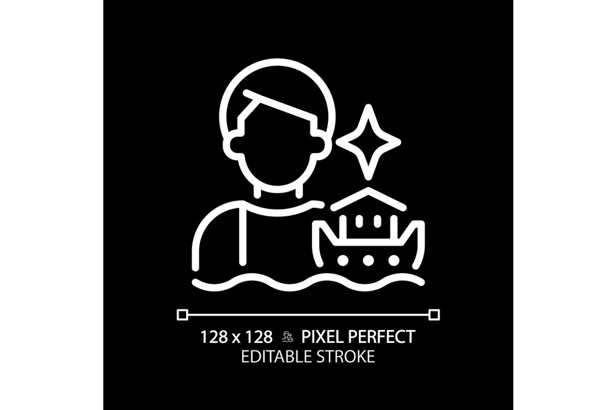 Flood pixel perfect white linear, an Icon by IMG Visuals
