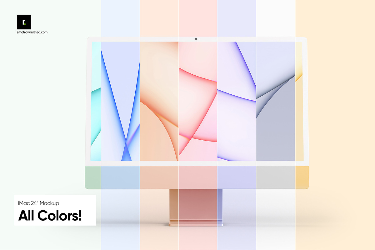 Realistic iMac 24-inch (2022) Mockup, a Books & Magazine Mockup by Smotrow Related (Photo 1 of 8)