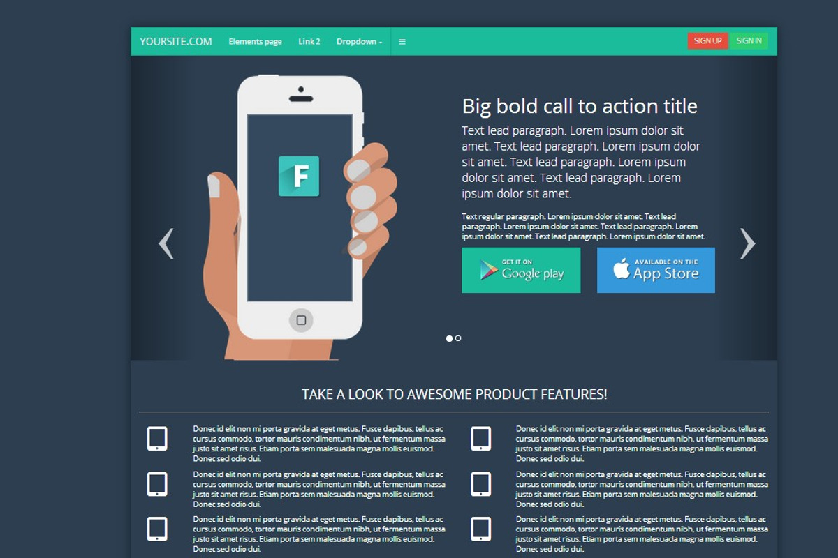 Bootstrap 3.0. flat landing page, a Landing Page Template by Bootstraptor (Photo 1 of 3)