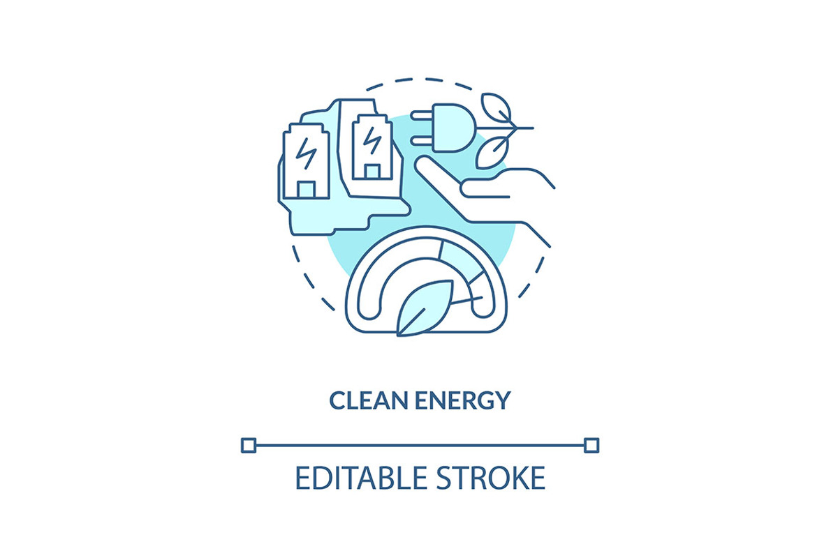 Clean energy blue concept icon, an Icon by IMG Visuals