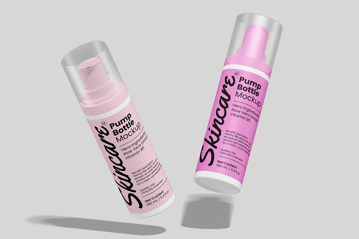 Skincare Pump Bottle Mockup, a Packaging Mockup by Unerispace (Photo 5 of 5)