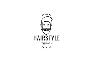 Face Man Hairstyle And Beard Logo