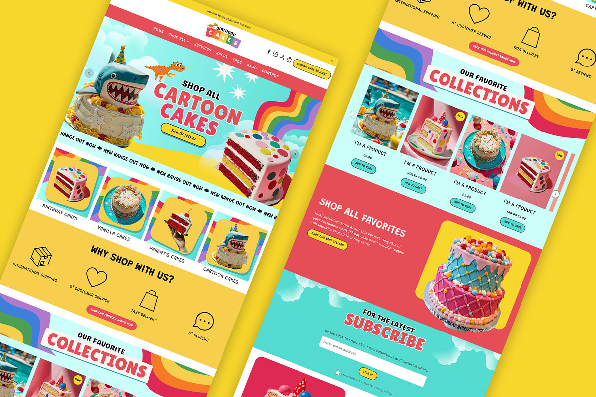 Kids Birthday Cake Shopify Theme, a Shopify Template by Template Twist Shop (Photo 2 of 8)