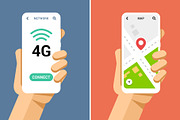 Phone in Hand Mockup Set 4, an Object Graphic by karetniy (Thumbnail 4 of 6)