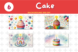 Watercolor of a Cake Background JPG