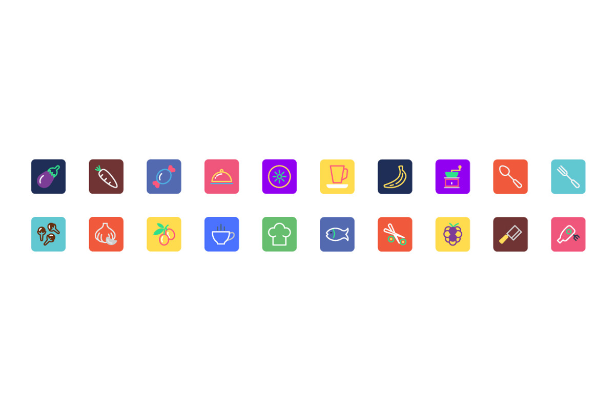 125+ Food and Drinks Icons Set preview 3