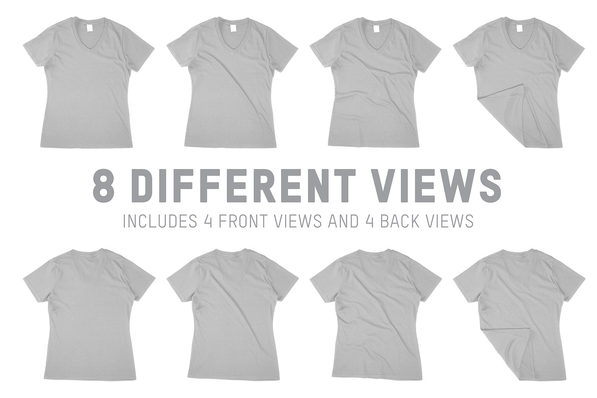 Port & Company LPC54V Ladies V-Neck, a Shirt Mockup by Pixel Sauce™ (Photo 6 of 7)