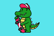 Cute Crocodile Cartoon Vector Icons, an Animal Illustration by Artstorystudio (Thumbnail 5 of 7)