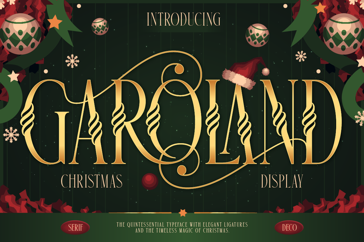 Garoland - Christmas Display Serif, a Serif Font by Burntilldead (Photo 1 of 12)