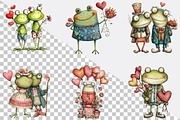 Quirky Valentine Day Frog Clipart Bu, an Illustration by SVGArt (Thumbnail 2 of 8)