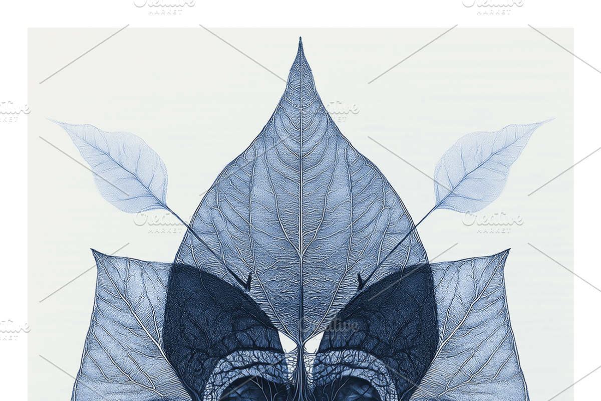 Role Co. Cyanotype Leaf in Symmetry, a Texture Illustration by milatovar (Photo 21 of 21)