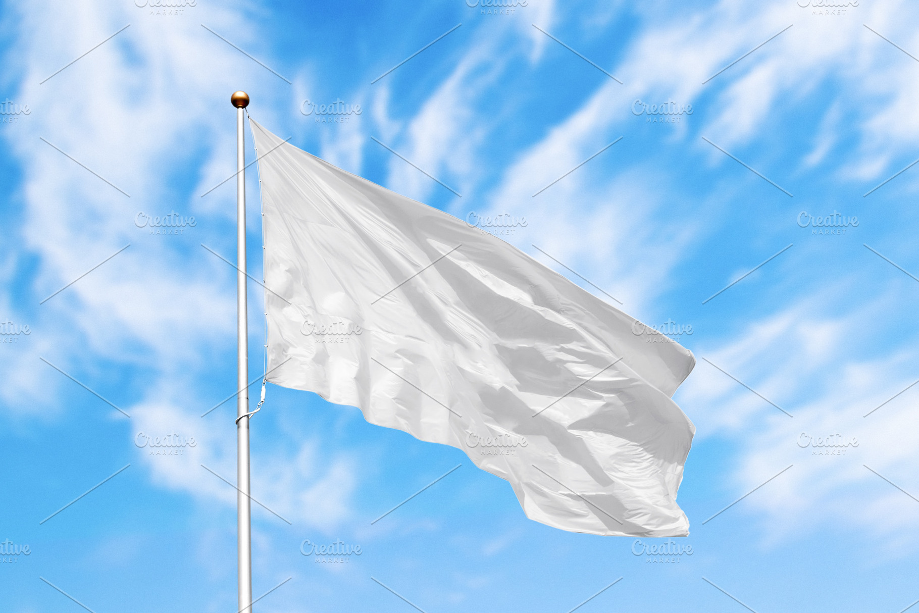Blank white flag with copy space, a Business Photo by BOOCYS