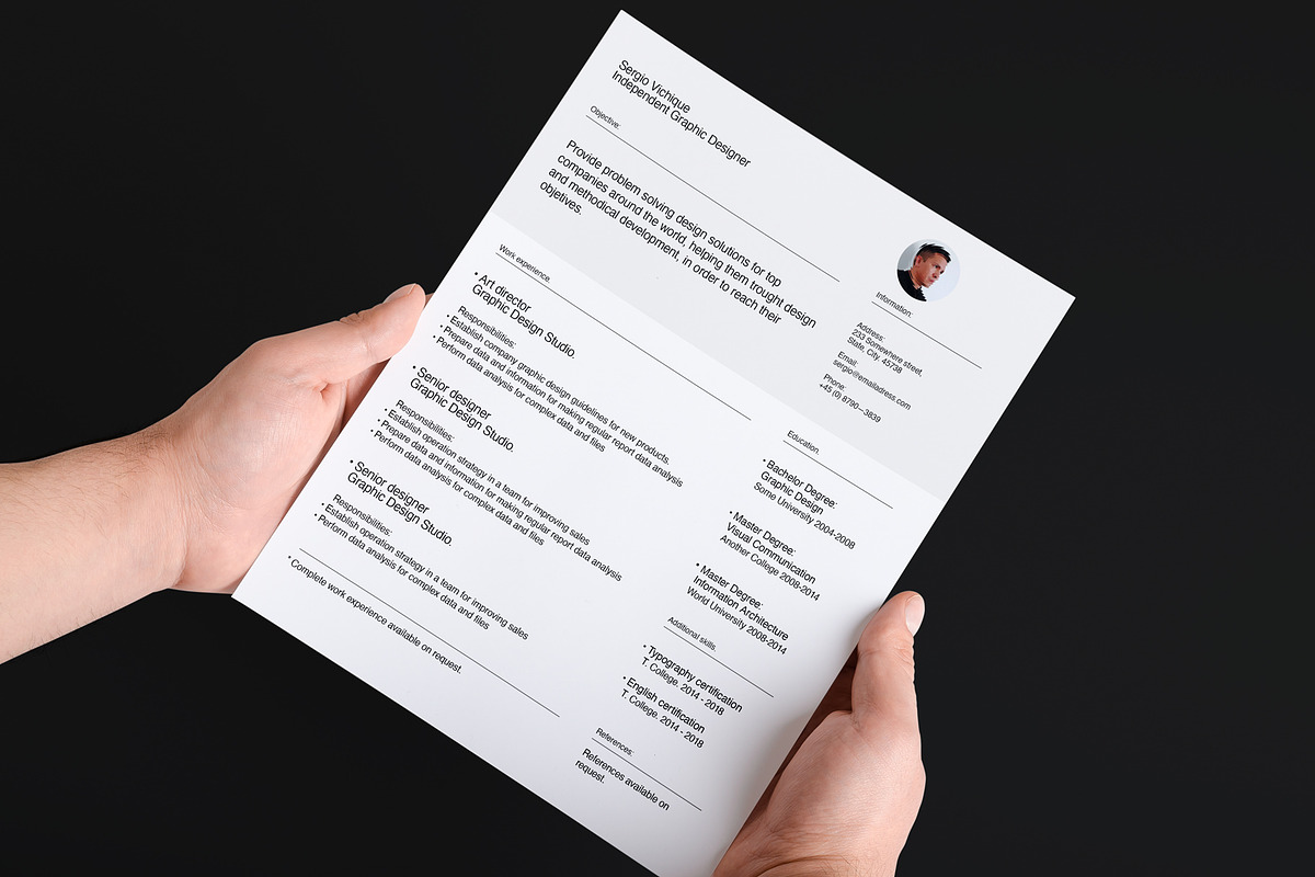 Minimal CV, letterhead & card bundle, a Resume Template by Srg® (Photo 2 of 14)