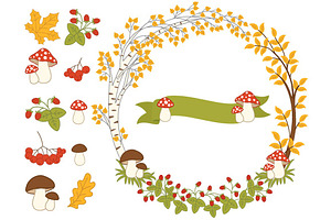 Vector Autumn Forest Set Clipart