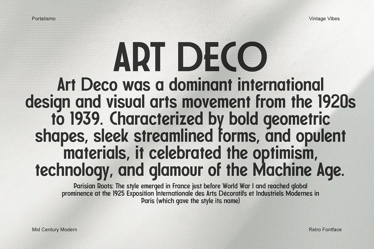 Portalismo - Art Deco-style display, a Sans Serif Font by BumbleGraph Studio (Photo 5 of 8)