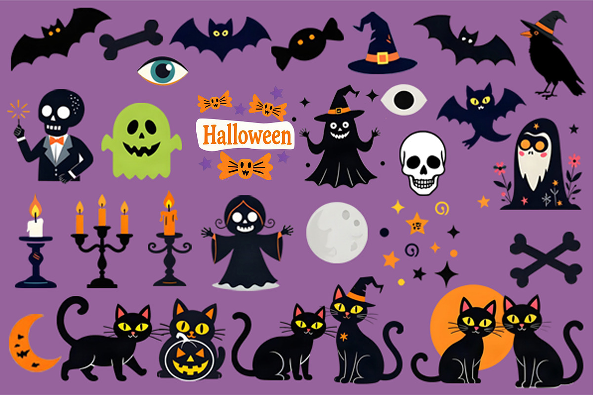 95 Spooktacular Halloween Clipart, a Seasonal Illustration by Sharon Schwalbe (Photo 3 of 9)