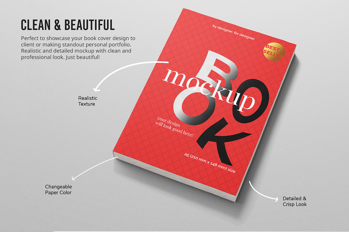 Softcover A5 Book PSD Mockup Set, a Mockup by Remnand Studio (Photo 4 of 10)