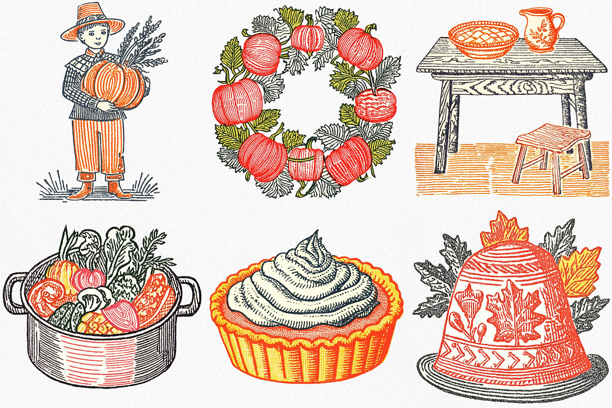 Hand Drawn Thanksgiving Clipart, an Illustration by Canvas Craft (Photo 3 of 8)