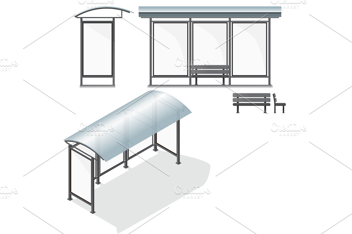 Bus Stop. Empty Design Template, a Transportation Illustration by piter.goskov
