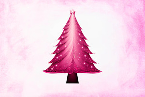 Pink Glam Christmas Tree Clipart