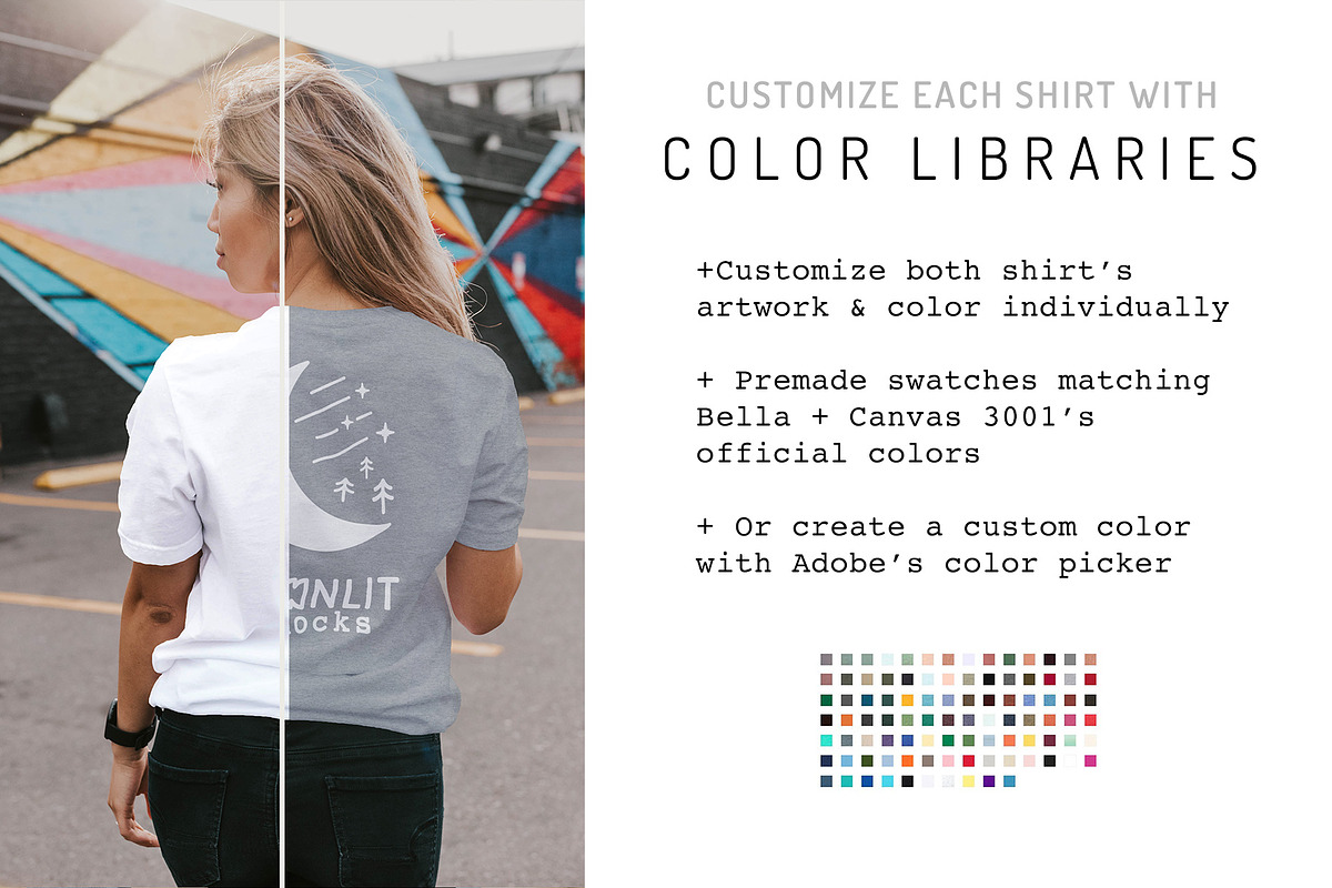 Women's Bella Canvas 3001 Back, a Shirt Mockup by Moonlit Mocks (Photo 2 of 6)