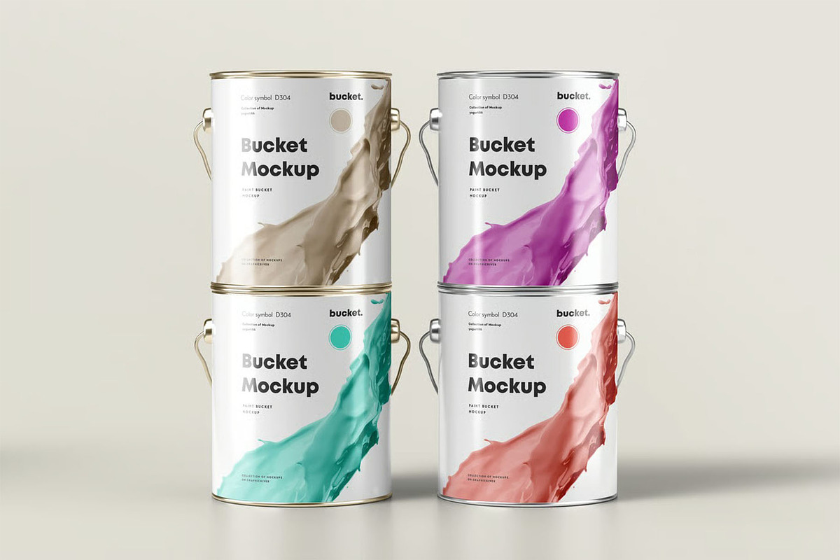 Paint Bucket Mock-up, a Product Mockup by zippypixelstudio (Photo 5 of 12)