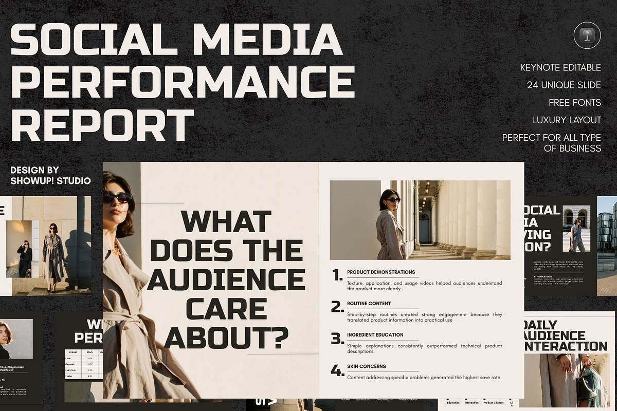 Social Media Performance Keynote, a Presentation Template by ShowUp! Studio (Photo 1 of 7)