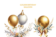 Gold Balloons birthday Clipart, png, a Decorative Illustration by VM PARTYS  BY TAIRUMA (Thumbnail 9 of 10)