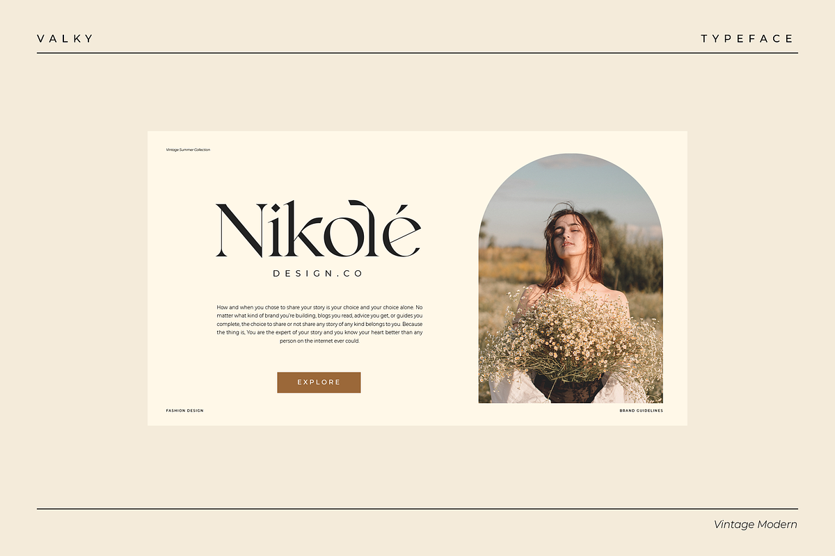 Valky Classic Modern Typeface, a Serif Font by Kaligra.co (Photo 15 of 30)