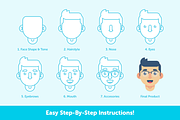 Male Avatar Generator, an Illustration by Blue Cyclops Shop (Thumbnail 2 of 4)