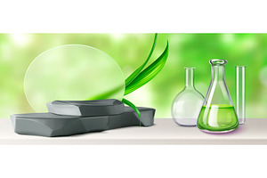 Podium with transparent lab, an Illustration by art PVP - market