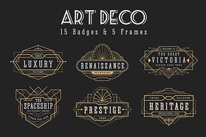 20 ArtDeco Badges & Frames