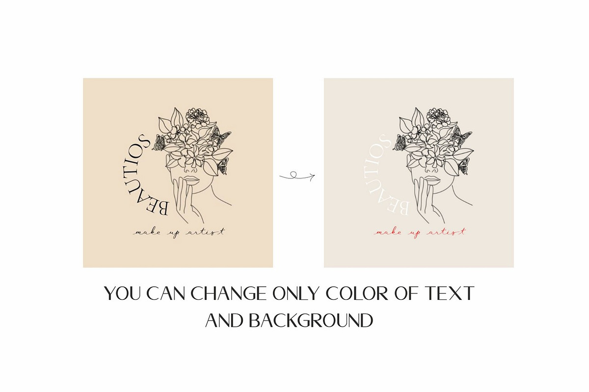 6 Beauty CANVA Logos, a Branding & Logo Template by velychko.ua (Photo 2 of 10)