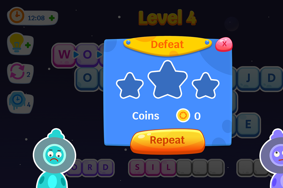 Space Word, Game UI, Mobile Casual, an Object Graphic by KartInnka (Photo 5 of 19)